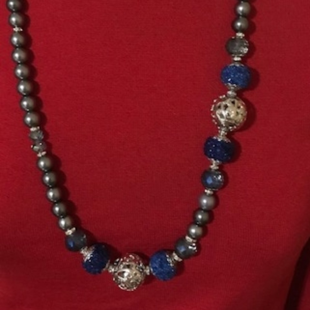 Faux black pearl 32 inch necklace